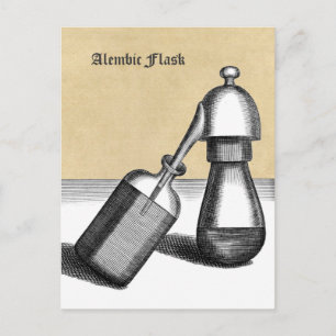 Alembic Flask Medieval Alchemy Lab Postcard