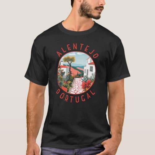 Alentejo Portugal Retro Distressed Circle T_Shirt