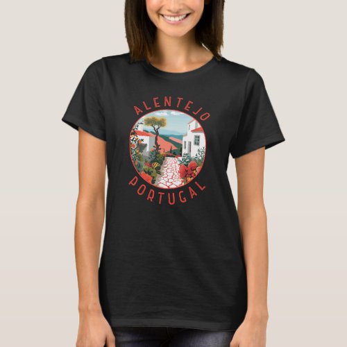 Alentejo Portugal Retro Distressed Circle T_Shirt