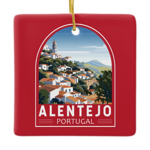 Alentejo Portugal Travel Art Vintage Ceramic Ornament