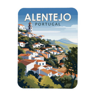 Alentejo Portugal Travel Art Vintage Magnet