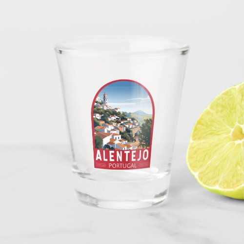 Alentejo Portugal Travel Art Vintage Shot Glass