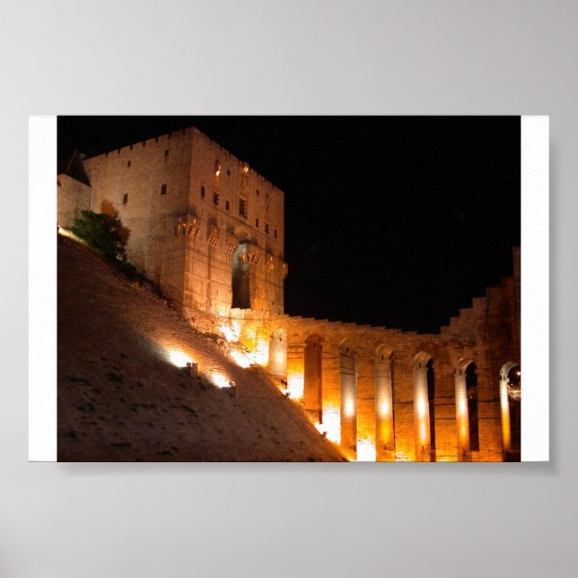 Aleppo Citadel at night Poster (Front)