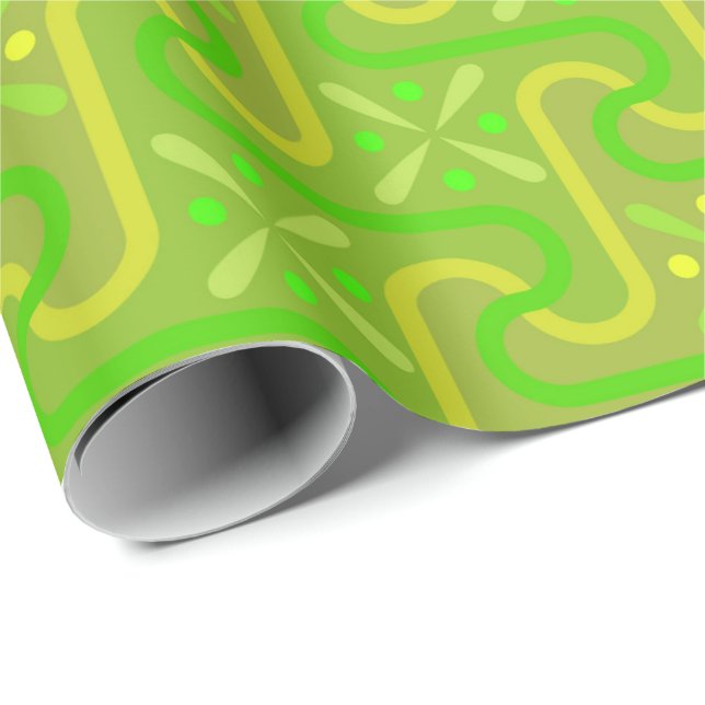 Aleppo Lime Green and Yellow Wrapping Paper (Roll Corner)