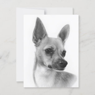 Alert and Proud - Hand Painted Chihuahua Portrait Postcard