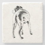 Alert at the Table Stone Coaster