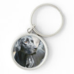 Alert Black Lab Keychain