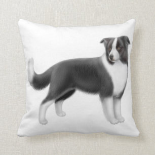 Alert Border Collie Dog Pillow