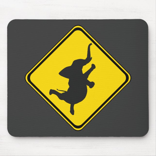 Alert: Dancing Elephant Xing! Mouse Pad (Front)