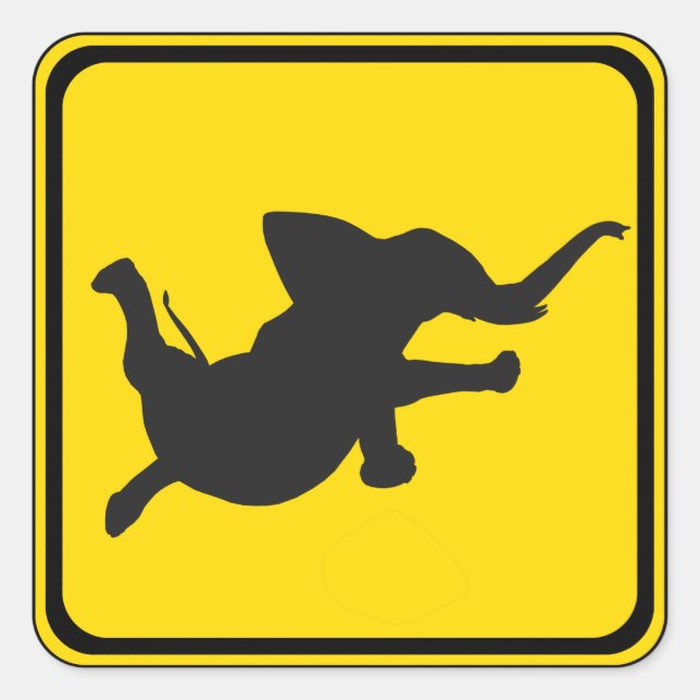 Alert: Dancing Elephant Xing! Square Sticker (Front)