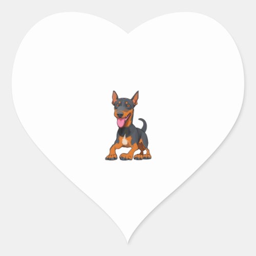 Alert Doberman Heart Sticker