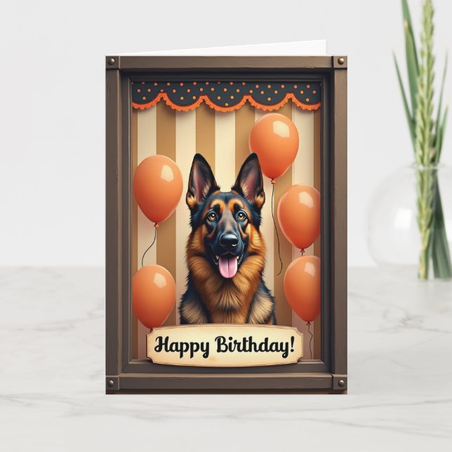 Alert Dog Birthday Card (Front)