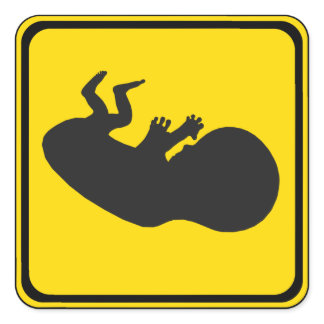 Alert: Fetus Ahead! Square Sticker