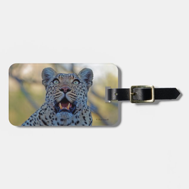 Alert Leopard Luggage Tag (Front Horizontal)