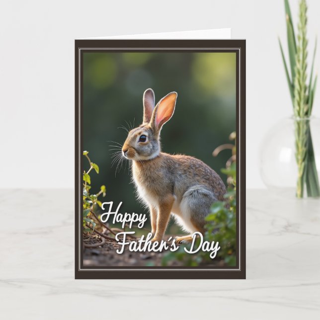 Alert Rabbit Fathers Day Card (Front)