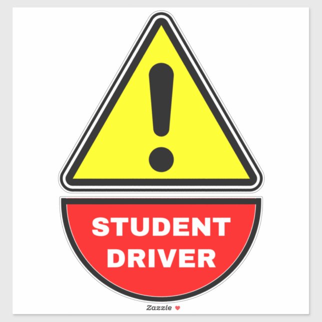 (Alert Sign) Student Driver  Sticker (Sheet)