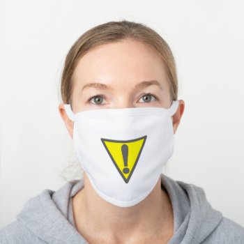 Alert White Cotton Face Mask by auraclover at Zazzle