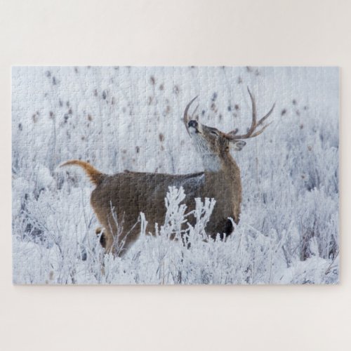 Alerted White_tail Deer Buck Montana Jigsaw Puzzle