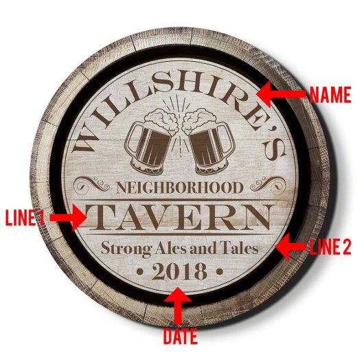 Ales and Tales Neighborhood Tavern Bar Sign (Text)