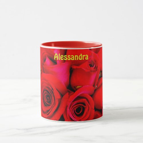 ALESSANDRA  Personalized Rose Buds Photograph  M Mug