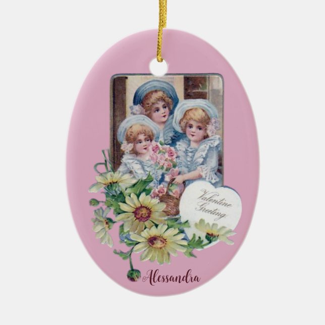 ALESSANDRA ~ VALENTINE EGG  ~ 1908 ~ CERAMIC ORNAMENT (Front)