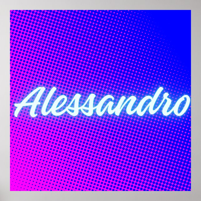 Alessandro – Retro‑Wave Neon Name Aesthetic Poster (Front)