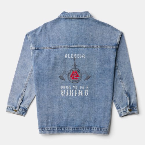 Alessia  Born To Be A Viking  Personalized  Denim Jacket