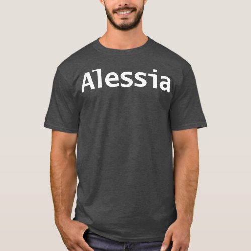 Alessia Minimal Typography White Text T_Shirt