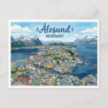 Ålesund Norway Travel Postcard
