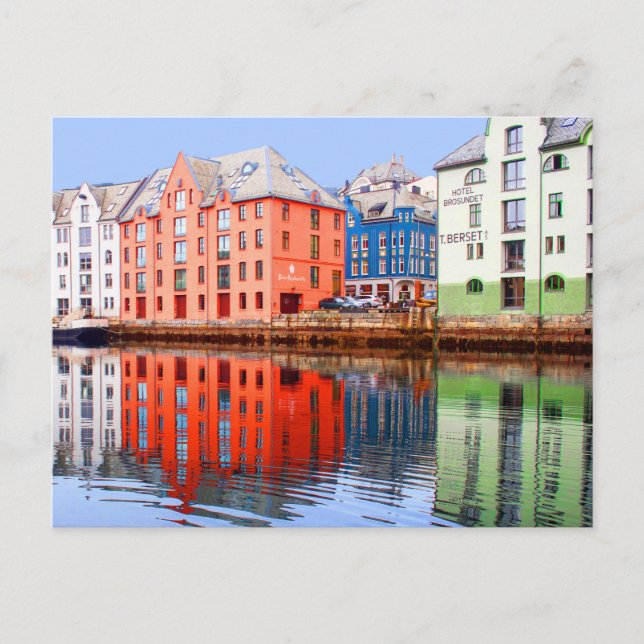 Alesund waterfront, Norway Postcard (Front)
