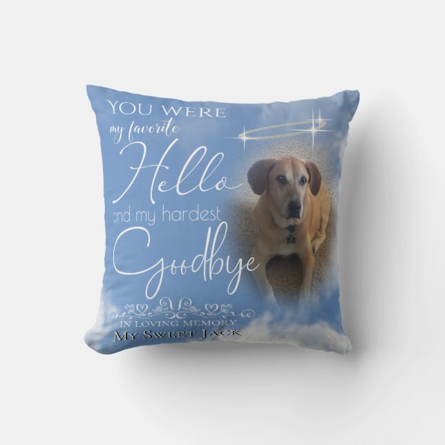 Aletha Private  My Favorite Hello  Pet Memorial Throw Pillow (Front)