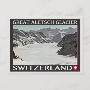 Aletsch Glacier - on black Postcard
