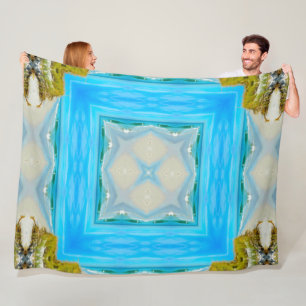 Aleut Native Coastal Tribal Spirit Mandala Fleece Blanket