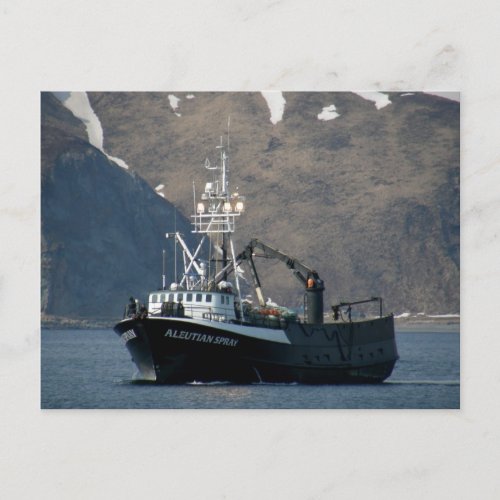 Aleutian Spray Crab Boat in Dutch Harbor AK Postcard