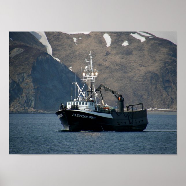 Aleutian Spray, Crab Boat in Dutch Harbor, Alaska Poster (Front)