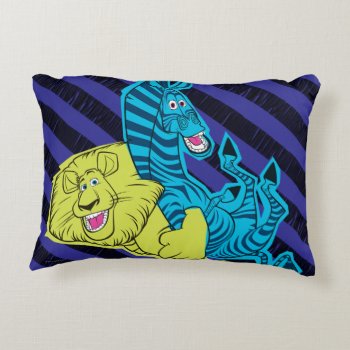 Alex And Marty Buddies Accent Pillow by madagascar at Zazzle