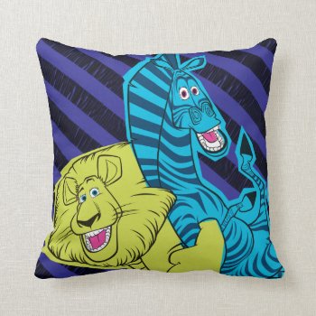 Alex And Marty Buddies Throw Pillow by madagascar at Zazzle