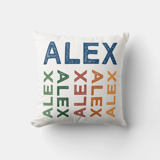 Alex Cute Colorful Throw Pillow (Front)