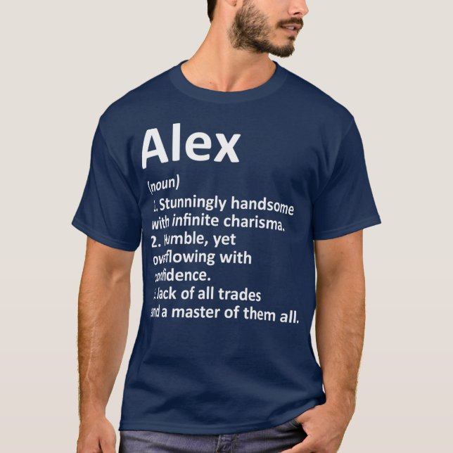 ALEX Definition Personalized Name Funny Birthday T-Shirt (Front)