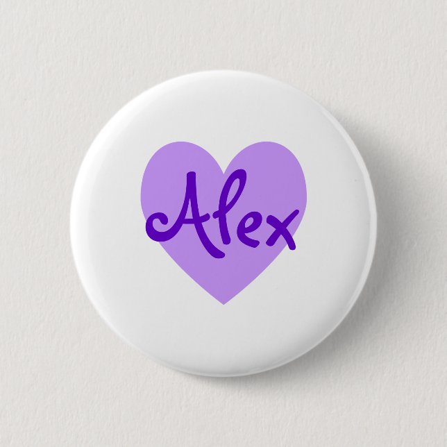 Alex in Purple Pinback Button (Front)