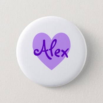 Alex In Purple Pinback Button by purplestuff at Zazzle