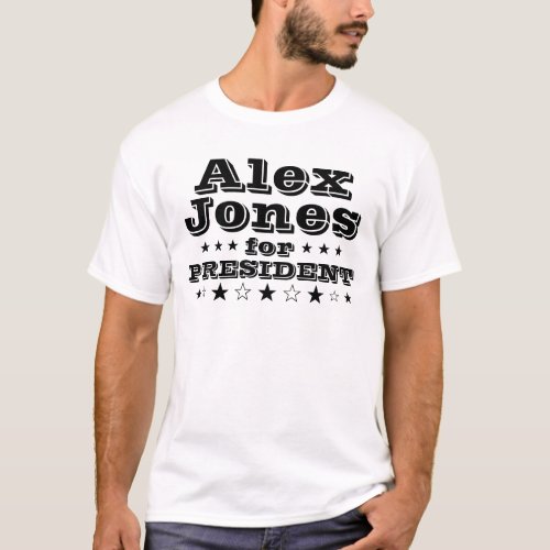 ALex Jones for President White Tee