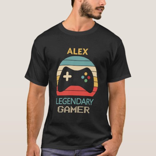 Alex Name Gift Personalized Legendary Gamer T_Shirt