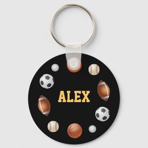 Alex World of Sports Keychain _ Black