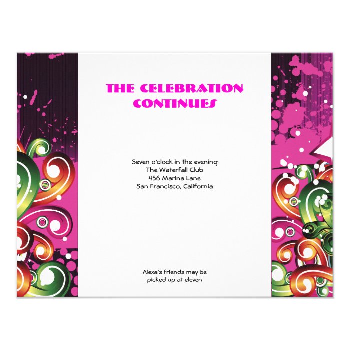 Alexa Black Pink Bat Mitzvah Sweet 16 Party Custom Announcement