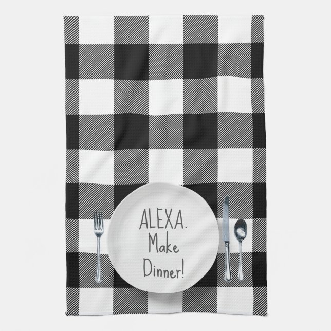 Alexa Command Humor Kitchen Towel (Vertical)