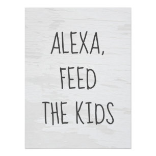 Alexa Command Humor on Textured White Poster