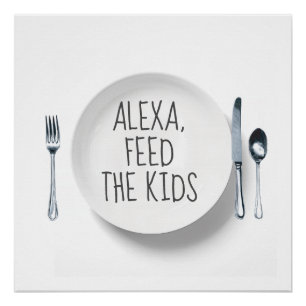 Alexa Command Humor on White Poster