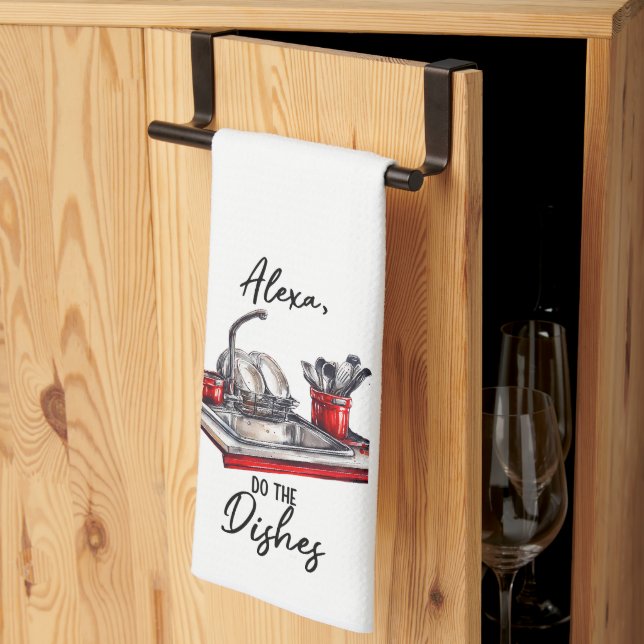Alexa, do the dishes kitchen towel (Thirds Fold)
