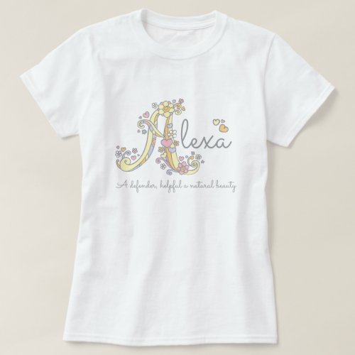 Alexa girls name meaning monogram ladies t T_Shirt